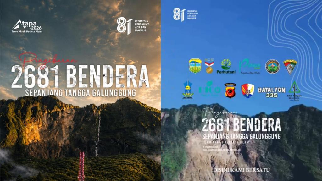 Ribuan Pecinta Alam Siap Bentangkan 2.681 Bendera Merah Putih di Kawah Galunggung Saat HUT Ke-81 RI