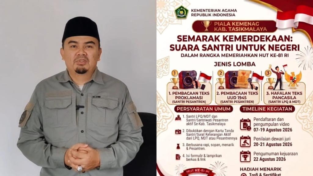 Semarak HUT Ke-81 RI, Kemenag Kabupaten Tasikmalaya Gelar Lomba “Suara Santri untuk Negeri