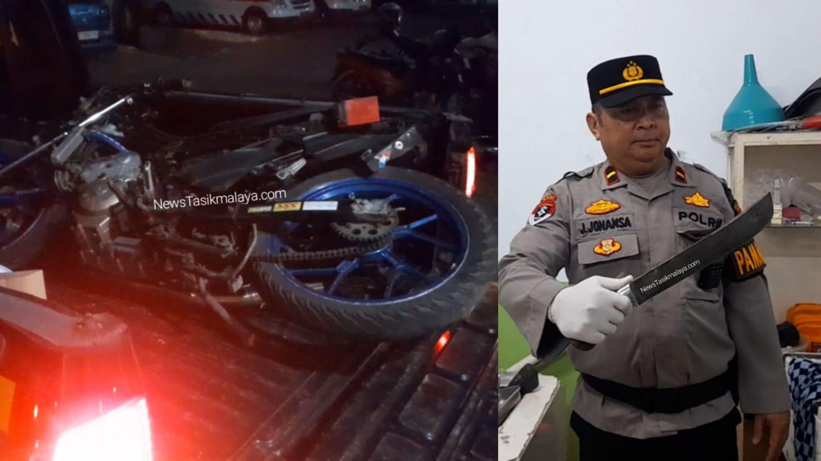 Pelajar SMA Tewas Usai Tabrak Tembok di Kawalu, Satreskrim Polres Tasikmalaya Kota Amankan Sebilah Golok