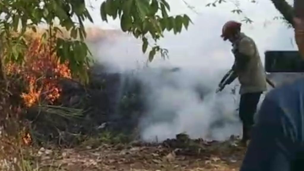 Lahan Ilalang Kering di Imbanagara Ciamis Terbakar, Api Diduga Dipicu Pembakaran Sampah