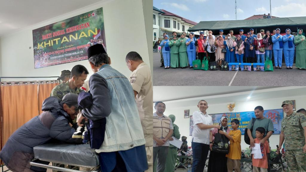 Sambut HUT ke-81 TNI, Tentara di Tasikmalaya Gelar Baksos Bersama Arfan Foundation
