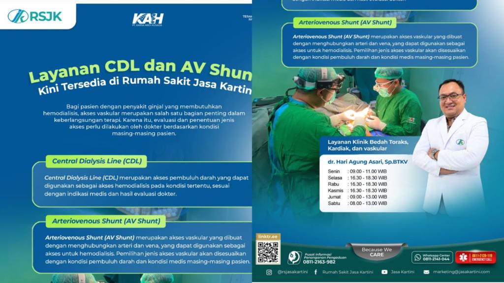 RS Jasa Kartini Tasikmalaya Hadirkan Layanan CDL dan AV Shunt, Dukung Kebutuhan Pasien Hemodialisis