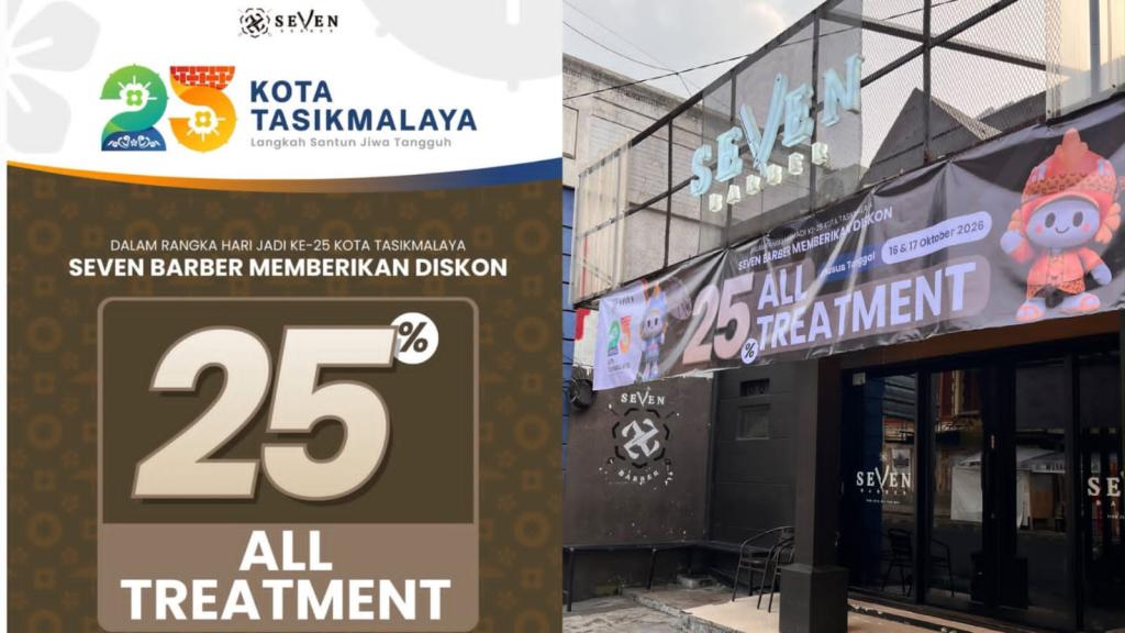 Sambut HUT ke-25 Kota Tasikmalaya, Seven Barber Tawarkan Diskon 25 Persen Selama Dua Hari