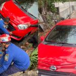 Hindari Tabrakan, Daihatsu Sigra Terperosok ke Parit di Bantarsari Tasikmalaya