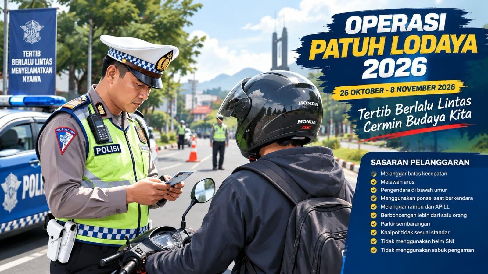 Operasi Patuh Lodaya 2026, Ini 10 Pelanggaran Lalu Lintas yang Jadi Sasaran Polisi