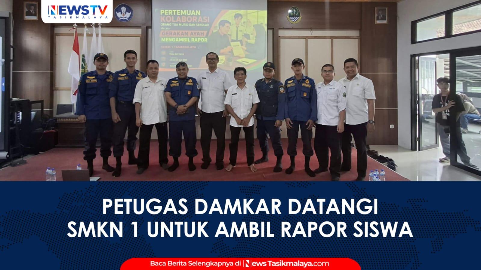 VIDEO: Jadi Pusat Perhatian, Petugas Damkar Bantu Ambil Rapor Siswi Yatim di SMKN 1 Kota Tasikmalaya