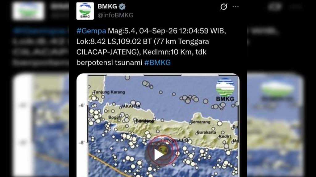 Kagetkan Jamaah Salat Jumat, Gempa M 5.4 Cilacap Bikin Warga Tasikmalaya Hendak Berhamburan