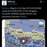 Kagetkan Jamaah Salat Jumat, Gempa M 5.4 Cilacap Bikin Warga Tasikmalaya Hendak Berhamburan