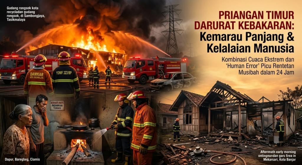 Kebakaran di Tasikmalaya, Ciamis dan Banjar dalam 24 Jam, Waspadai Kelalaian di Musim Kemarau