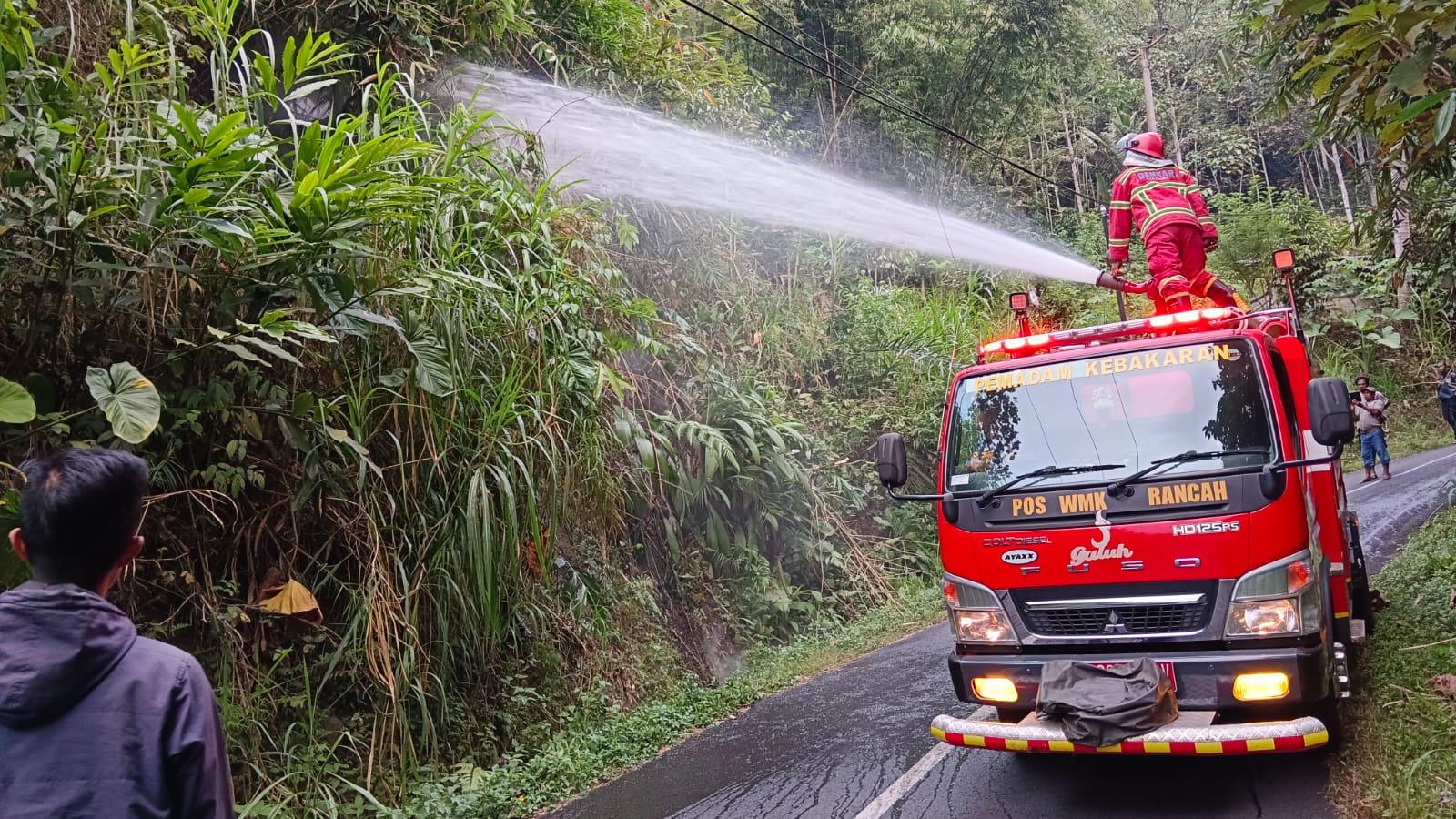 Kebakaran Lahan Terus Mengancam di Ciamis, Kebun Milik Warga di Rancah Hangus Jadi Abu