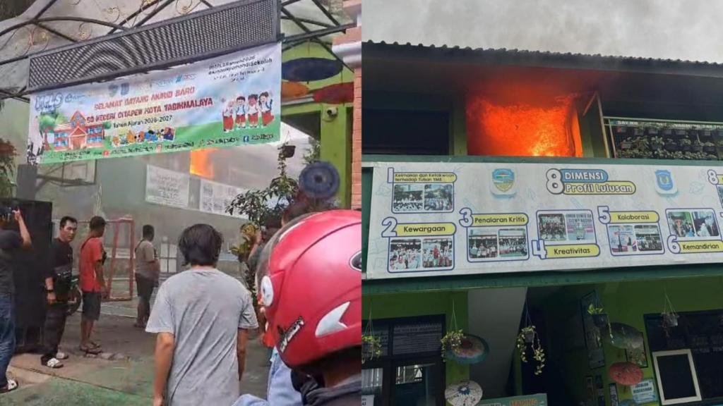 Diduga Korsleting Listrik, Gudang SDN Citapen Tasikmalaya Terbakar: Siswa Dua Kelas Beralih Daring