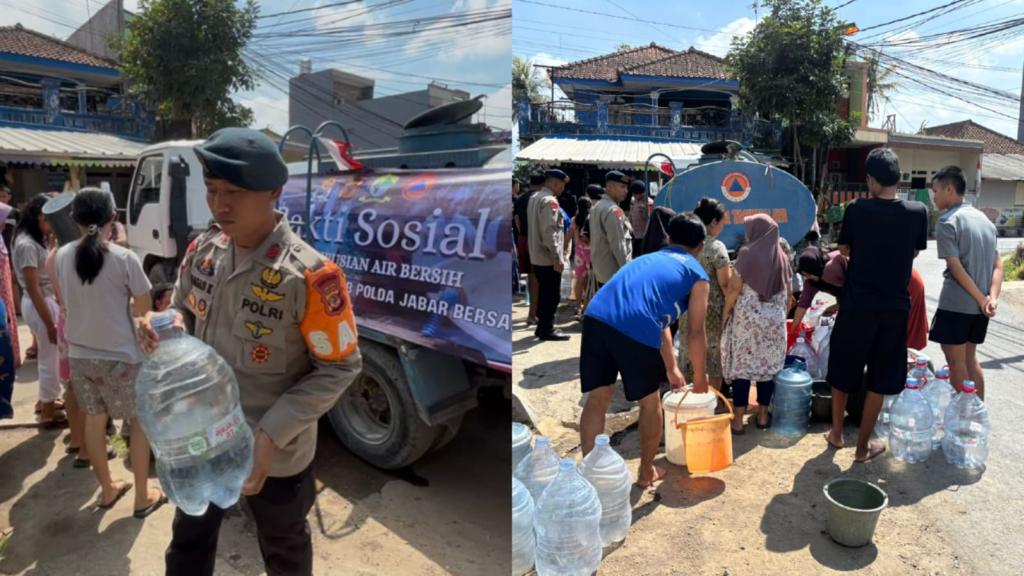 Krisis Air Bersih di Purbaratu Tasikmalaya, Batalyon D Pelopor Satbrimob Polda Jabar dan BPBD Salurkan 4.500 Liter Air