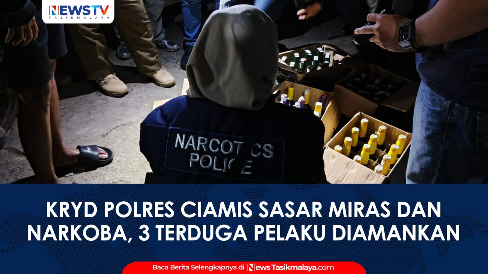 VIDEO: KRYD Polres Ciamis Sasar Miras dan Narkoba, Tiga Terduga Pelaku Diamankan Saat Razia Malam