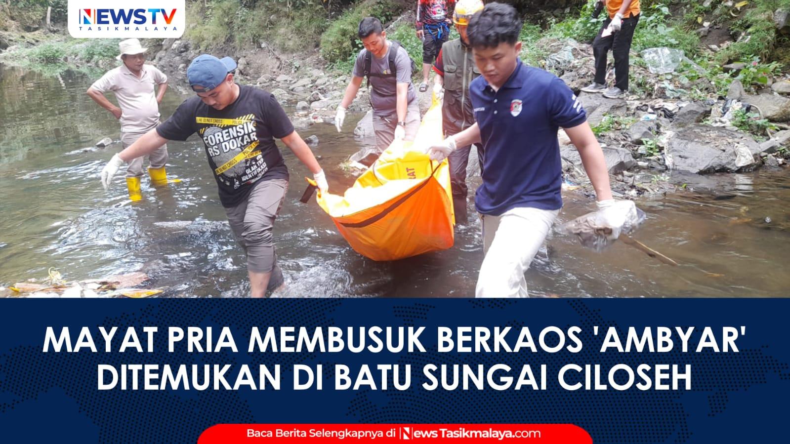 VIDEO: Mayat Pria Membusuk Berkaos 'Ambyar' Ditemukan Membusuk di Bebatuan Sungai Ciloseh Tasikmalaya