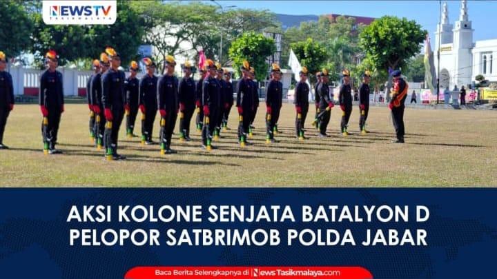 VIDEO: Memukau! Aksi Kolone Senjata Batalyon D Pelopor Satbrimob Polda Jabar Meriahkan HUT ke-80 Bhayangkara di Tasikmalaya
