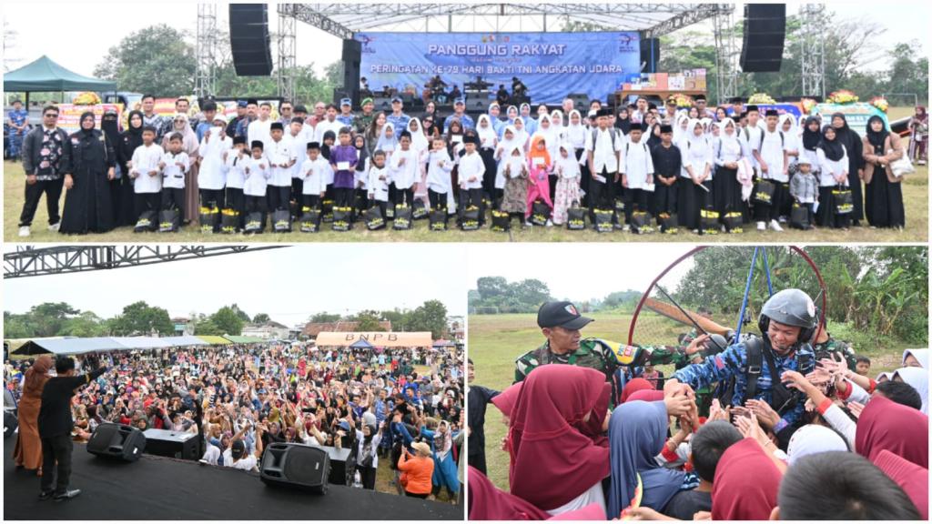 Peringati Hari Bakti Ke-79 TNI AU, Lanud Wiriadinata Gelar Aksi Sosial Hingga Atraksi Udara di Gunung Kialir