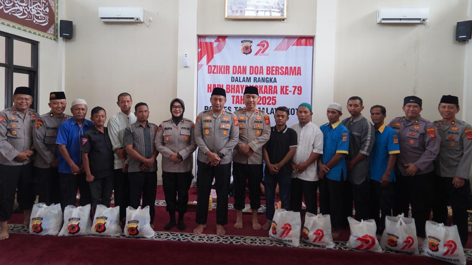 Peringati Hari Bhayangkara ke-79, Polres Tasikmalaya Kota Gelar Dzikir dan Doa Bersama