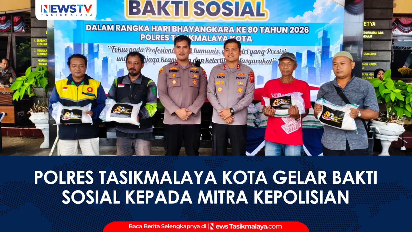 VIDEO: Peringati Hari Bhayangkara ke-80, Polres Tasikmalaya Kota Gelar Baksos, Kapolres Ajak Para Pejuang Keluarga Jaga Kamtibmas dan Syukuri Nikmat Kesehatan