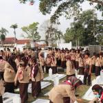 Peringati HUT ke-65 Pramuka, Kwarcab Kota Tasikmalaya Ziarah dan Tabur Bunga di TMP Kusumah Bangsa