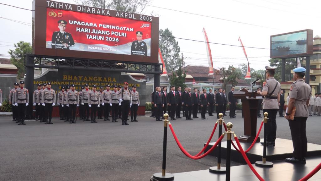 Pimpin Upacara Hari Juang Polri 2026, Kapolres Ciamis Minta Personel Tingkatkan Pelayanan Humanis