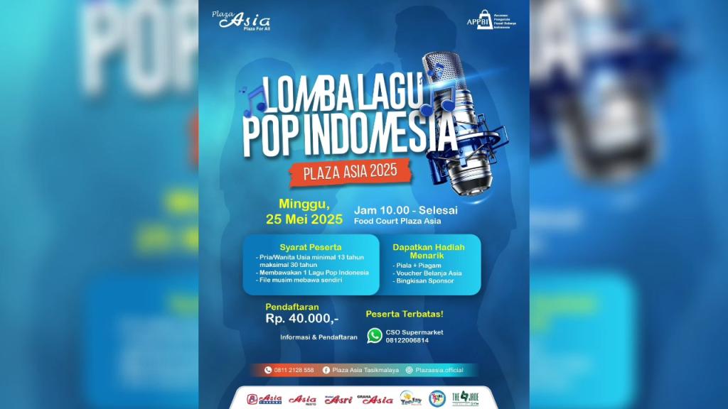 Plaza Asia Tasikmalaya Kembali Gelar Lomba Lagu Pop Indonesia, Terbuka untuk Umum