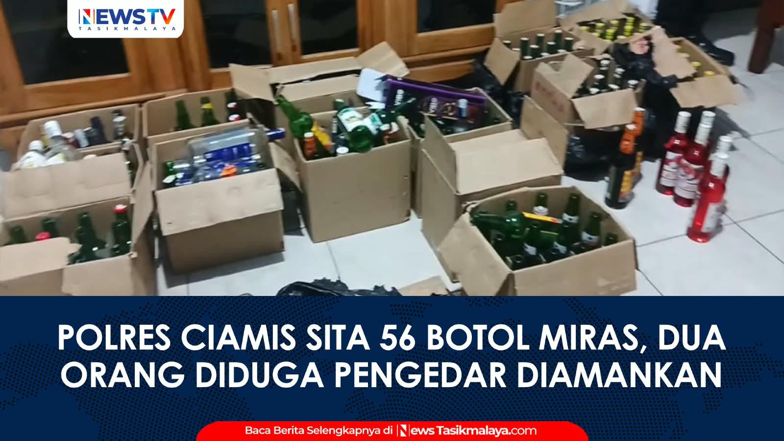 VIDEO: Polres Ciamis Sita 56 Botol Miras dalam Razia KRYD, Dua Orang Diduga Pengedar Diamankan