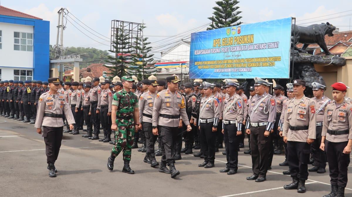 Polres Tasikmalaya Gelar Apel Pasukan Gabungan Antisipasi Gangguan Keamanan Jelang Putusan MK