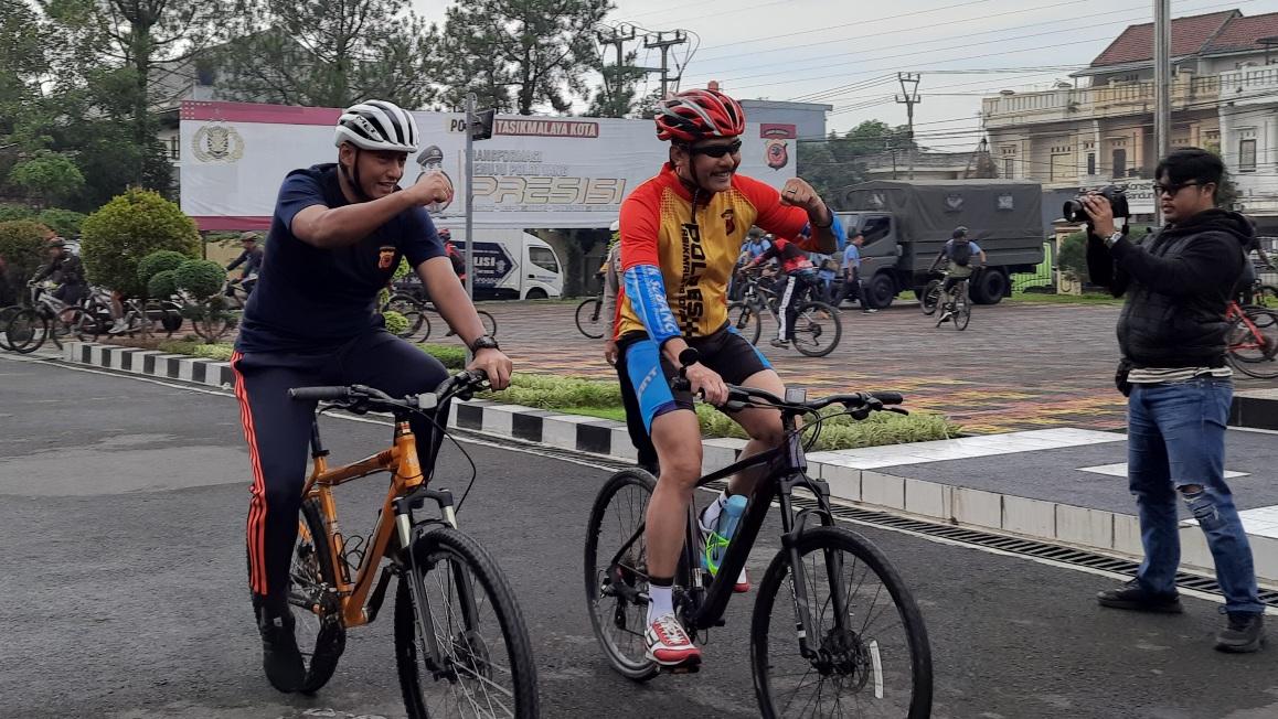 Polres Tasikmalaya Kota dan Forkopimda Gelar Gowes Bersama untuk Jaga Kekompakan