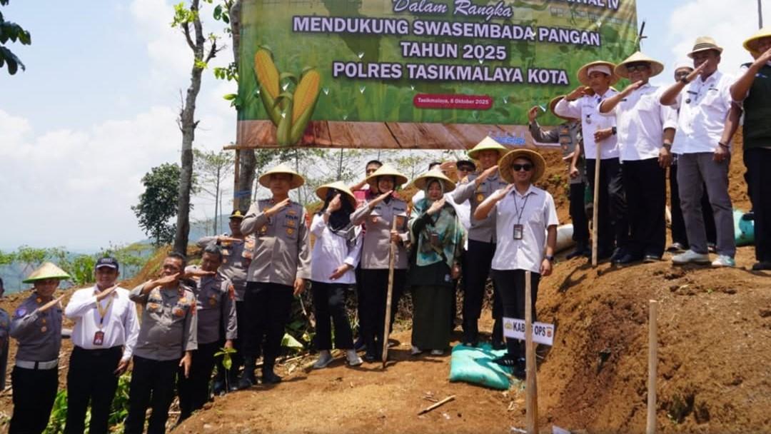 Polres Tasikmalaya Kota Gelar Penanaman Raya Jagung Serentak Dukung Swasembada Pangan 2025