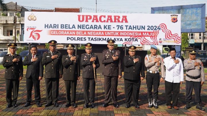 Polres Tasikmalaya Kota Gelar Upacara Hari Bela Negara ke-76 dengan Semangat Membangun Indonesia Maju