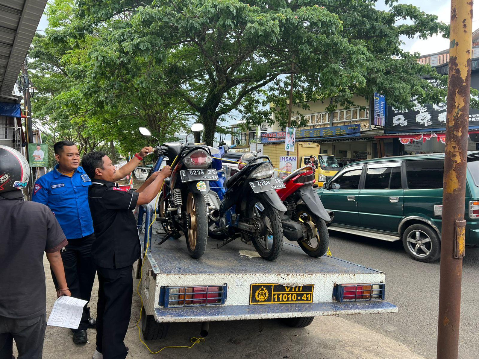 Polres Tasikmalaya Kota Gencar Razia Knalpot Brong, Amankan Belasan Kendaraan