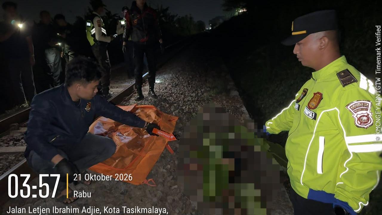 Pria Tanpa Identitas Tewas Diduga Tertabrak Kereta Api Serayu di Indihiang Tasikmalaya