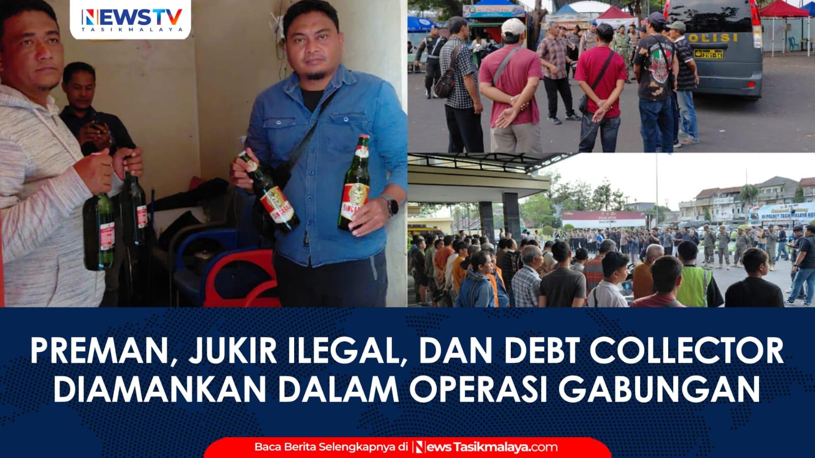 VIDEO: Puluhan Preman, Jukir Ilegal hingga Debt Collector Diamankan dalam Operasi Gabungan di Kota Tasikmalaya