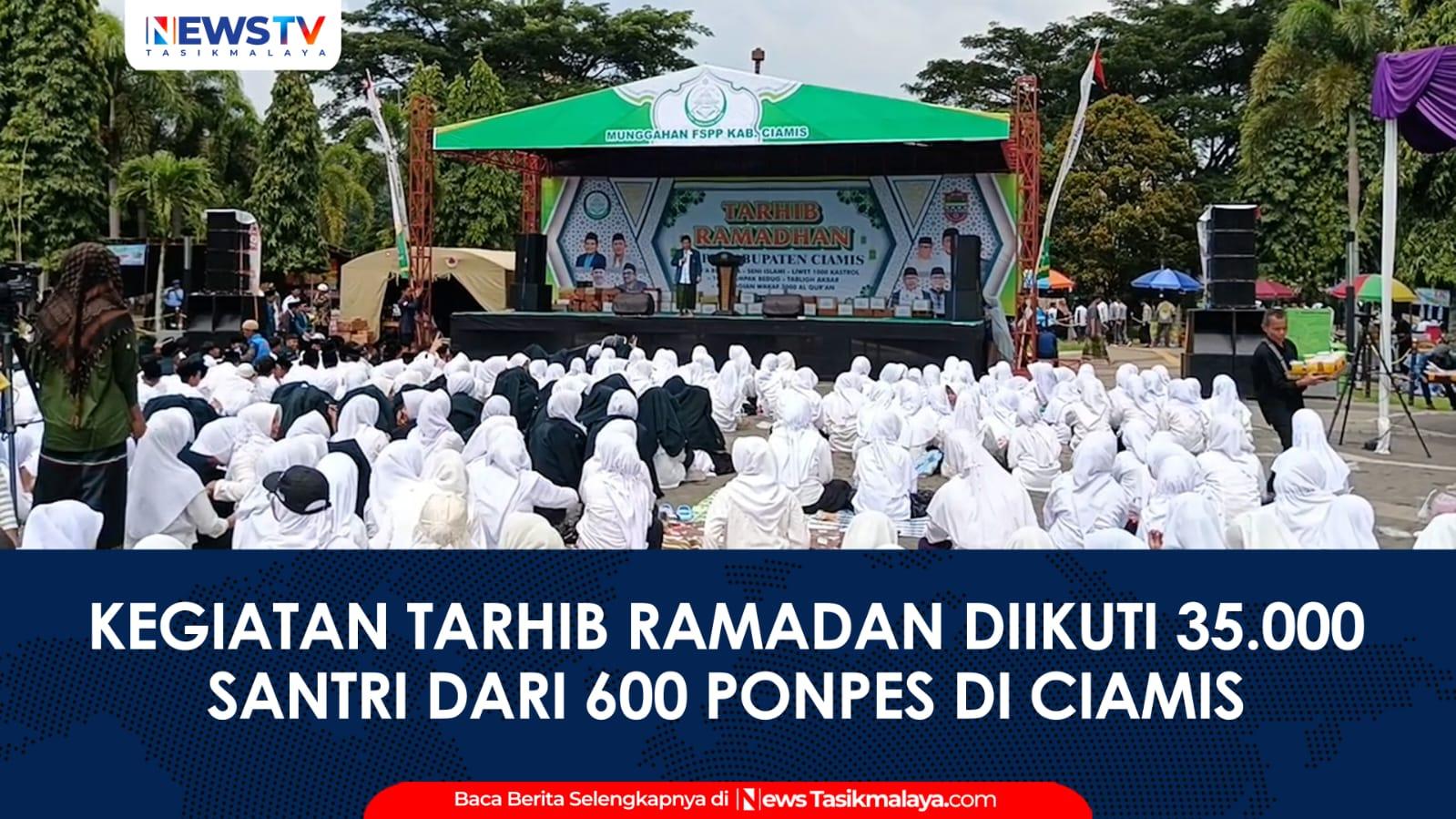 Puluhan Ribu Santri Munggahan di Alun-Alun Ciamis, Tradisi Sambut Ramadhan Penuh Kebersamaan dengan Makan Nasi Liwet