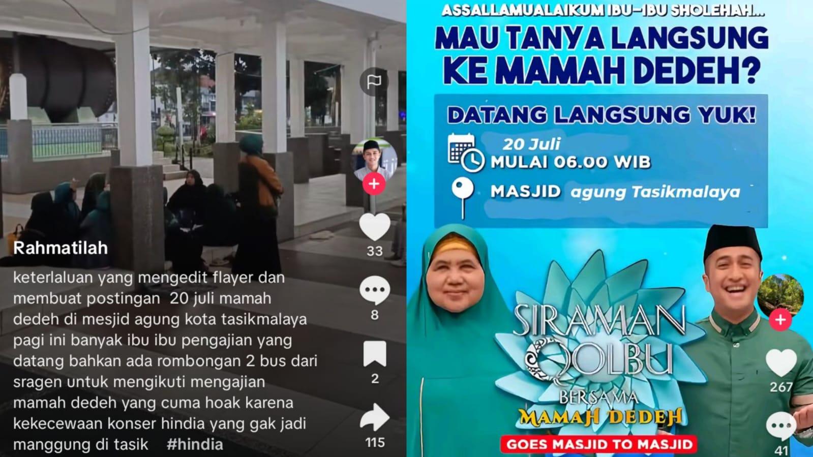 Rombongan Emak-emak Jadi Korban Candaan Poster Kajian Mamah Dedeh di Masjid Agung Tasikmalaya, Paling Jauh dari Sragen
