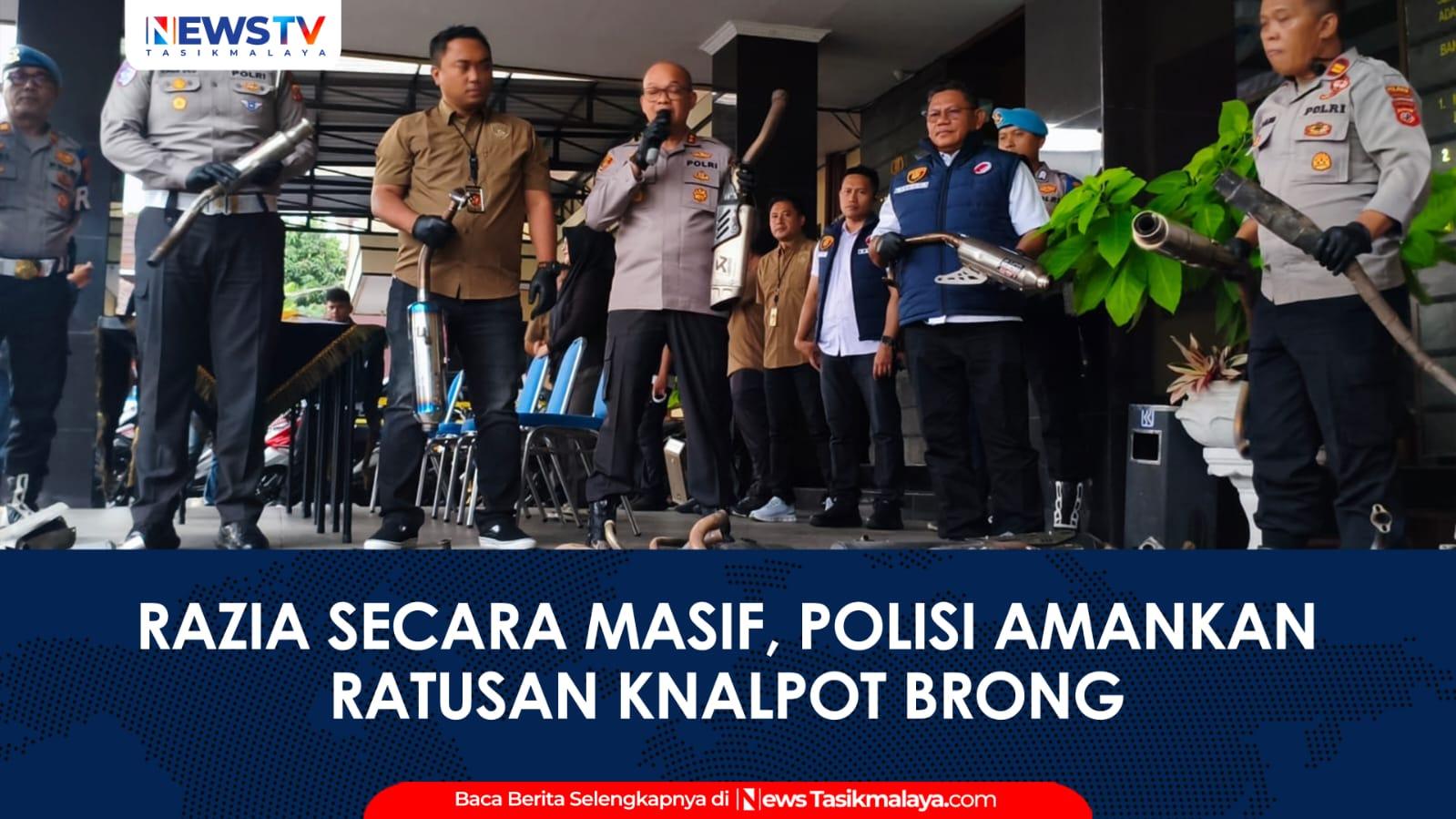 VIDEO: Razia Masif di Tasikmalaya, Polisi Amankan Ratusan Knalpot Brong