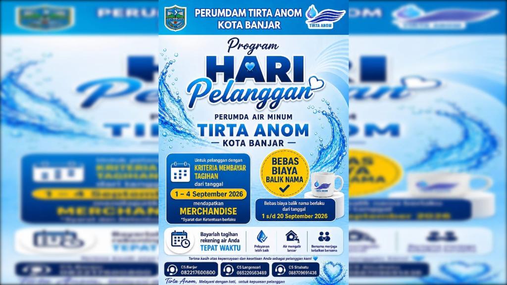 Sambut Hari Pelanggan Nasional, Perumdam Tirta Anom Kota Banjar Bagi-Bagi Merchandise dan Gratis Biaya Balik Nama