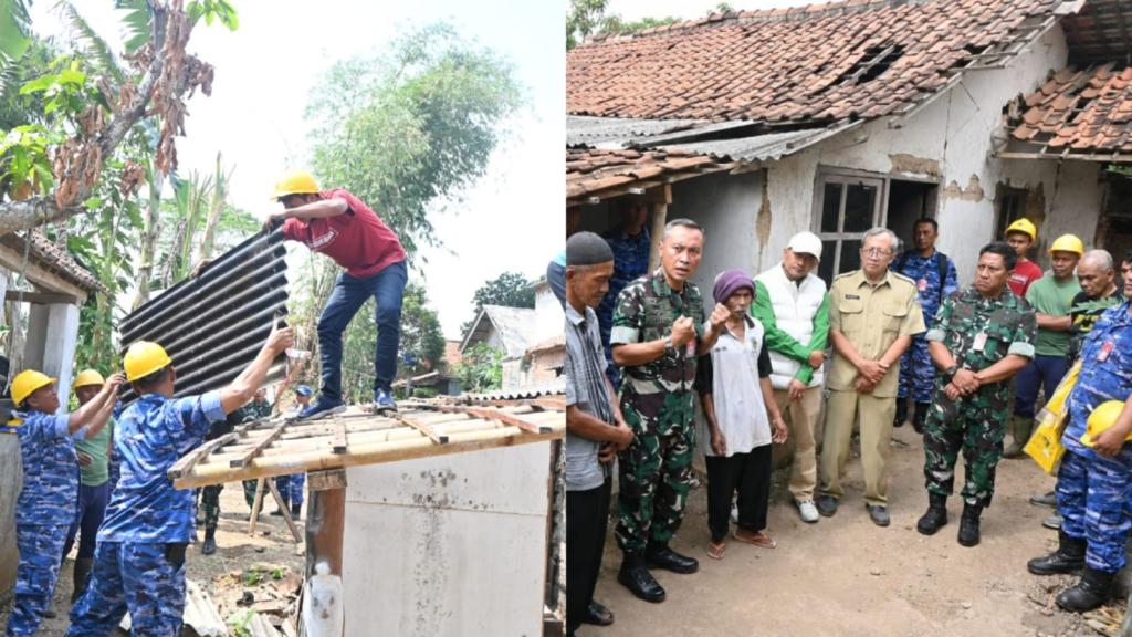 Sambut HUT ke-81 RI, Lanud Wiriadinata dan PT Buana Kassiti Bedah Rumah Warga di Cibeureum Tasikmalaya