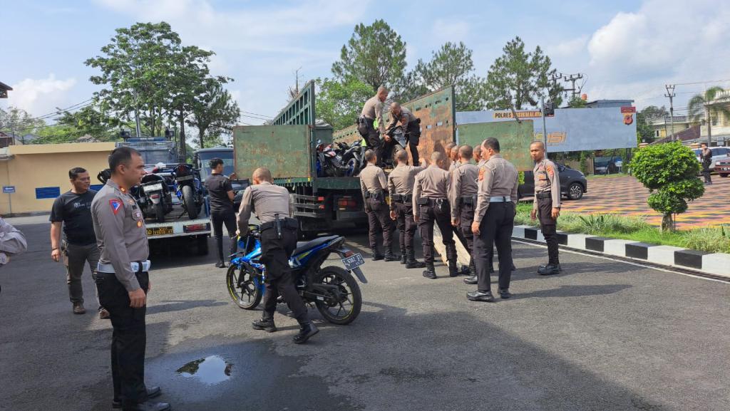 Satlantas Polres Tasikmalaya Kota Amankan Puluhan Sepeda Motor Berknalpot Brong