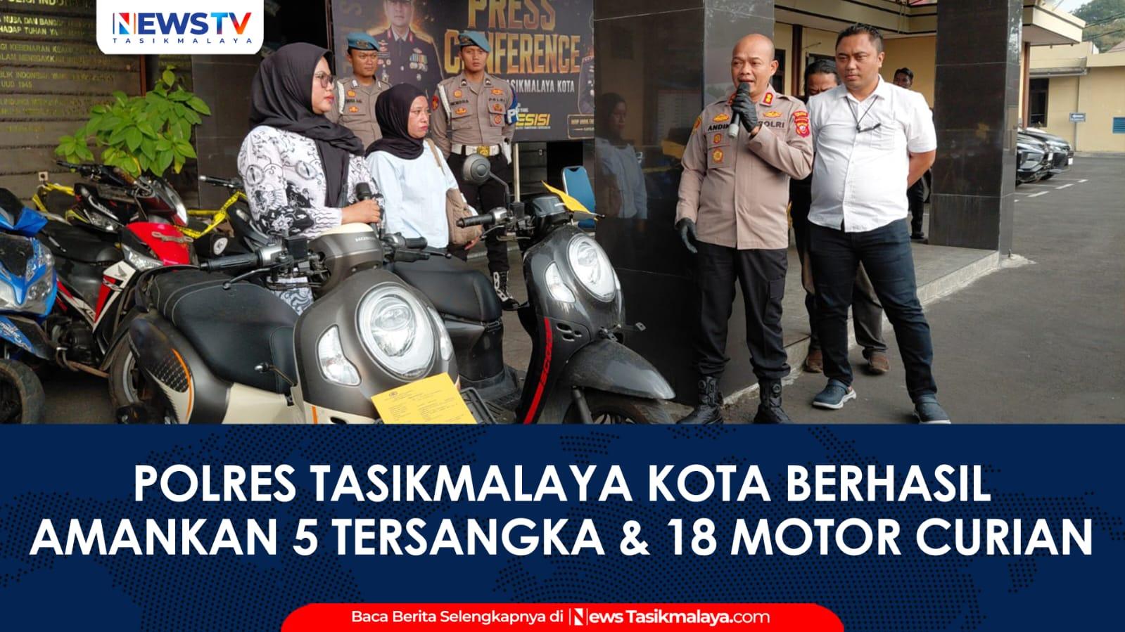 VIDEO: Satreskrim Polres Tasikmalaya Kota Ungkap Curanmor, 5 Tersangka dan 18 Motor Diamankan