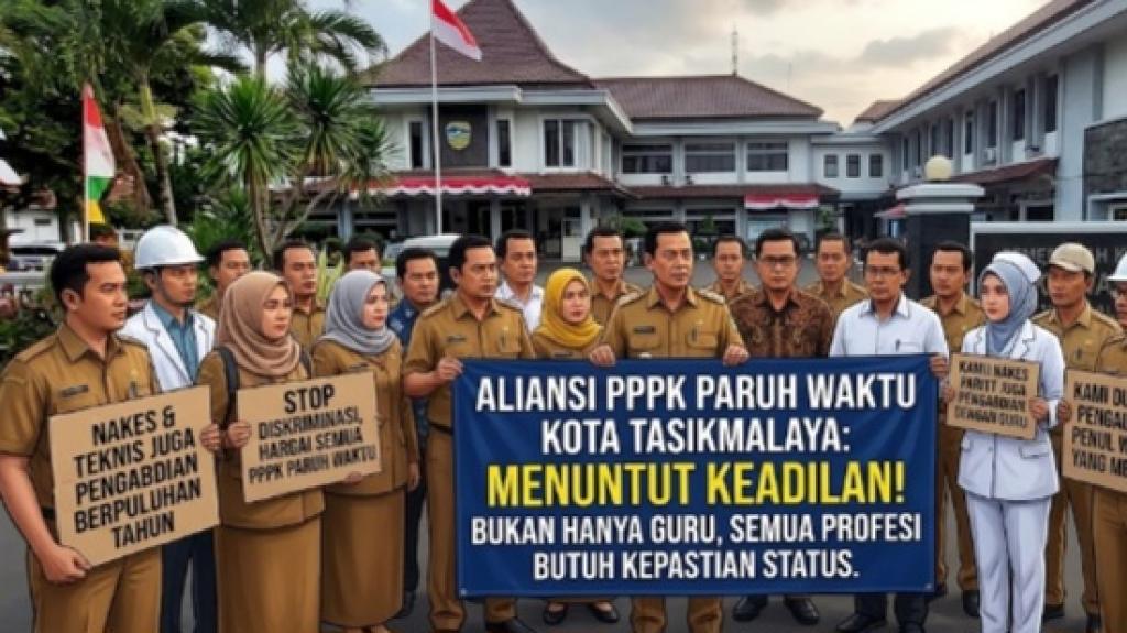 Hanya Guru Dialihkan Jadi PPPK Penuh Waktu, Aliansi PPPK Paruh Waktu Kota Tasikmalaya Minta Kejelasan Pemkot dan Pusat