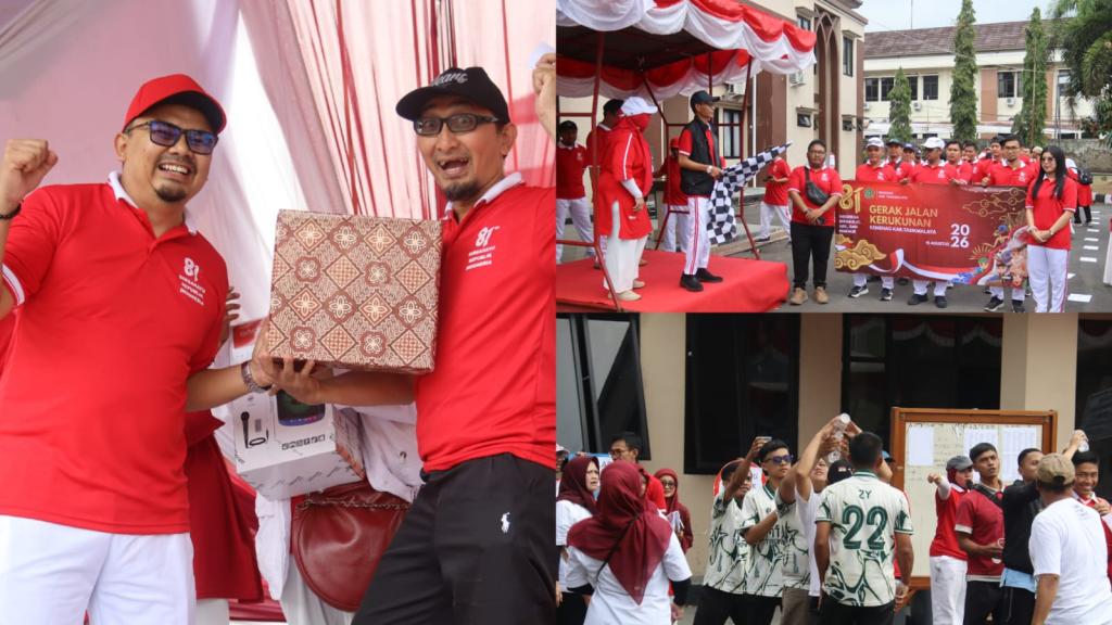 Semarakkan HUT ke-81 RI, Kemenag Kabupaten Tasikmalaya Gelar Gerak Jalan Kerukunan dan Berbagai Lomba Unik