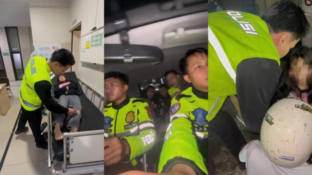 Sigap! 3 Anggota Satlantas Polres Tasikmalaya Kota Evakuasi Korban Kecelakaan ke Rumah Sakit Pakai Mobil Dinas