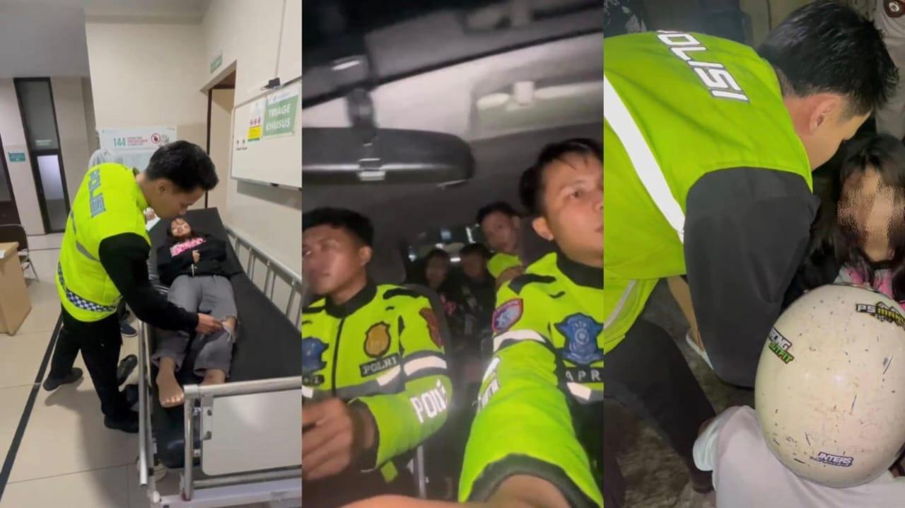 Sigap! 3 Anggota Satlantas Polres Tasikmalaya Kota Evakuasi Korban Kecelakaan ke Rumah Sakit Pakai Mobil Dinas
