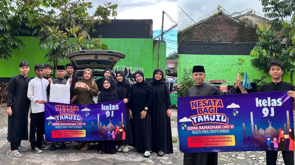 Siswa Kelas 9J Nesatta Tasikmalaya Berbagi Takjil di Jalan HZ Mustofa, Wujud Kepedulian di Bulan Suci Ramadan