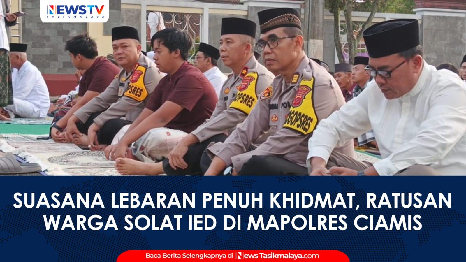 VIDEO: Suasana Lebaran Penuh Khidmat, Ratusan Warga Shalat Ied di Mapolres Ciamis