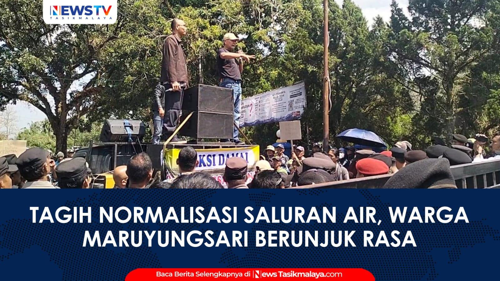 VIDEO: Tagih Janji Normalisasi Saluran Air, Warga Maruyungsari Pangandaran dan Mahasiswa Geruduk Kantor BBWS Citanduy