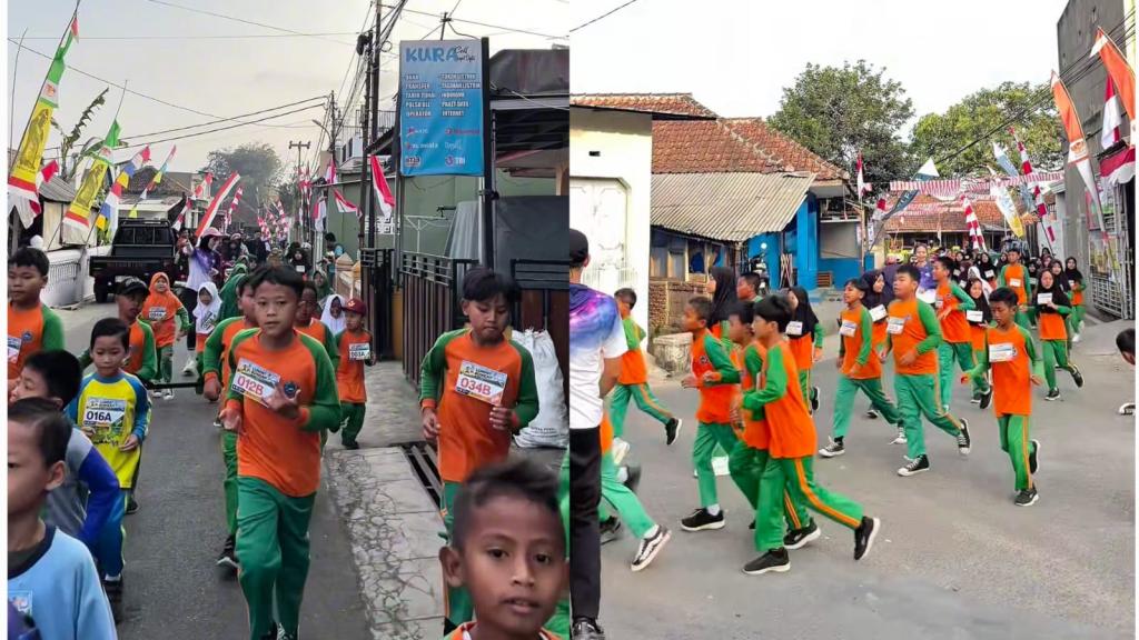 Tanamkan Pola Hidup Sehat dan Peduli Lingkungan, SDN 2 Kersanagara Tasikmalaya Gelar Lumpat Bungah
