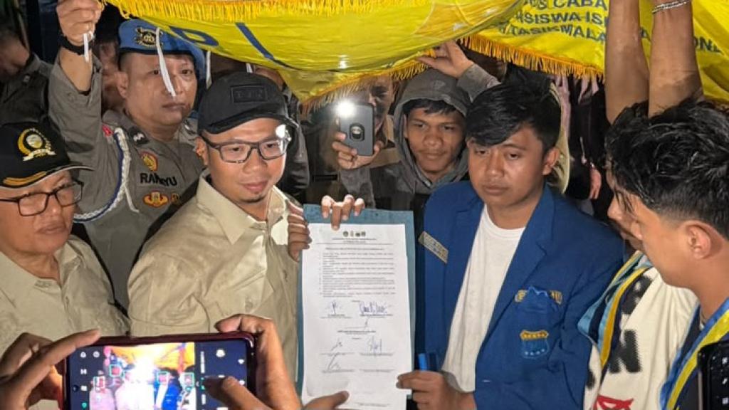 Tanggapi Aksi Cipayung Plus, Wali Kota Tasikmalaya Viman Alfarizi Tandatangani 10 Kesepakatan Keamanan