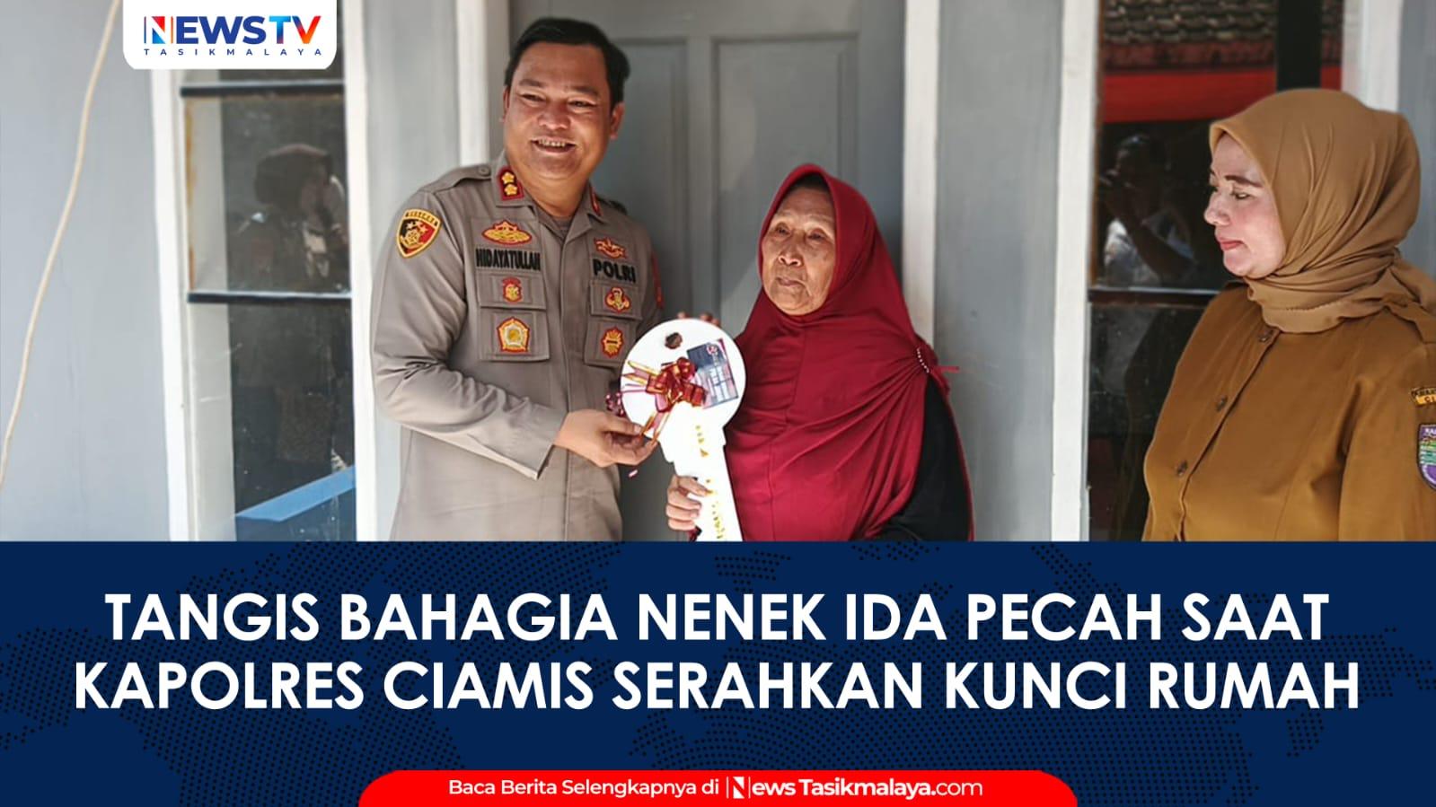 VIDEO: Tangis Bahagia Nenek Ida Pecah Saat Kapolres Ciamis Serahkan Kunci Rumah Barunya